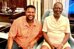 File image of Raila Odinga with Oketch Salah.